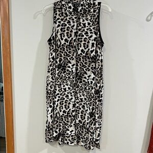 Adrianna‎ Pappell - size 8, Leopard Print Sleeveless Collard Dress, Tunic